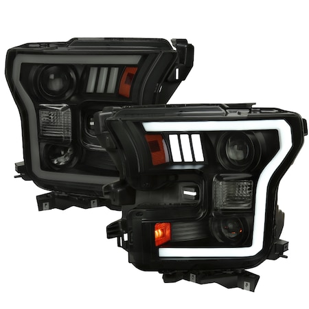 Spec-D Tuning Ford F150 Led Projector Headlights 2015-2017 2LHP-F15015SM-RS